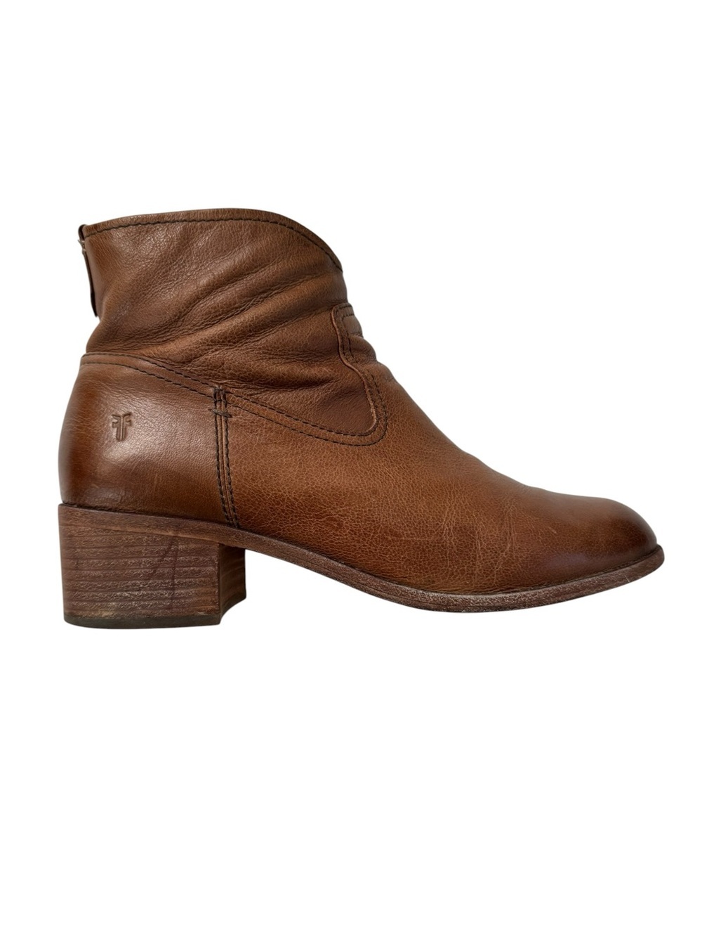 Frye Claire Bootie 70228 Womens Brown Leather Zipper Western Boots Size 9.5